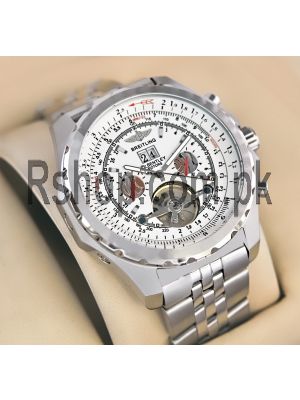 Breitling for Bentley White Tourbillon Chronograph Fullstainless steel watch Price in Pakistan