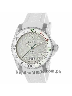 Gucci Dive White Rubber Strap Men's Watch Price in Pakistan