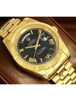 Rolex Day-Date  Yellow Gold Black Roman Dial Watch Price in Pakistan