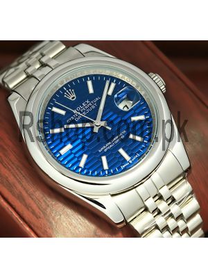 Newest Model-Rolex Datejust 41 Bright Blue Fluted Motif Dial Watch (2021)  Price in Pakistan
