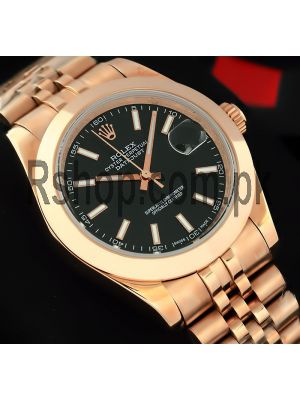 Rolex Datejust Rose Gold Black Dial Watch 2021  Price in Pakistan