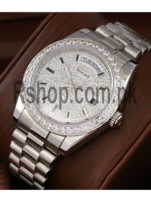 Rolex Day Date President Pave Diamond Dial Watch Price in Pakistan