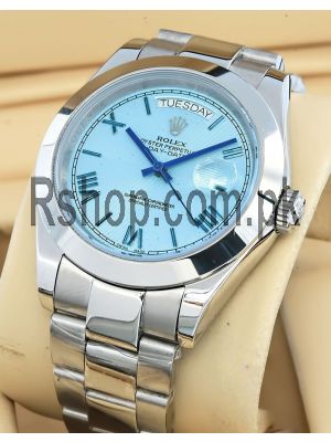Rolex Day Date Ice Blue Quadrant Motif Dial Watch Price in Pakistan