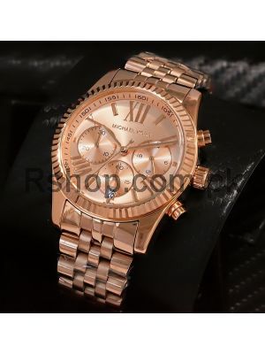 MICHAEL KORS Lexington Chronograph Rose Gold PVD Ladies Watch Price in Pakistan