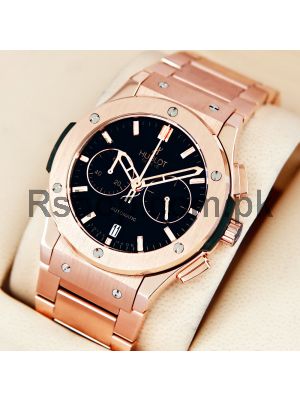 Hublot Classic Fusion Chronograph RoseGold Black Dial Watch Price in Pakistan