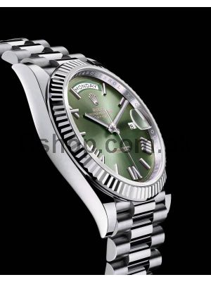 Rolex Oyster Perpetual Day-Date II Green Silver Watch Price in Pakistan