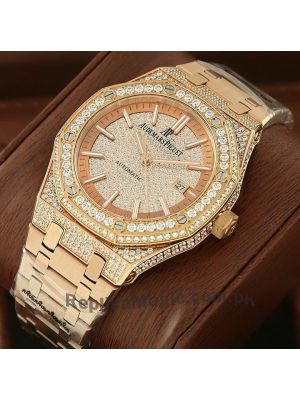 Audemars Piguet Royal Oak Automatic Rose Gold Diamond Watch Price in Pakistan