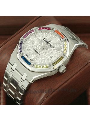 Audemars Piguet Royal Oak Diamond Dial Gem Bezel Watch  Price in Pakistan