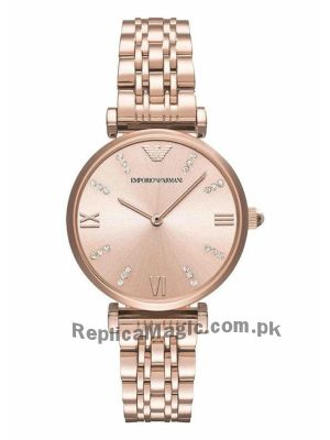 Emporio Armani Ladies Rose Gold T-Bar Watch AR11059 Price in Pakistan