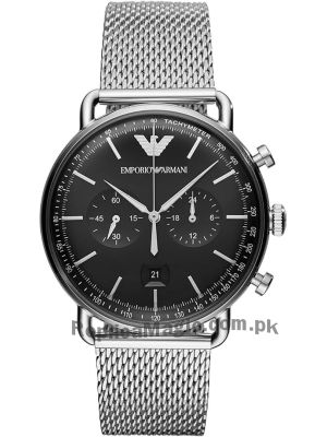 Emporio Armani Men's AR11104 Aviator Black Dial Watch Price in Pakistan