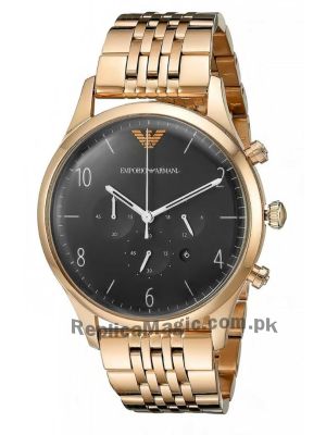 Emporio Armani Men's RoseGold Black Dial Watch Price in Pakistan