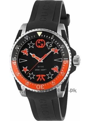 Gucci Dive Limited Edition Black Dial Black Rubber Strap Watch Price in Pakistan