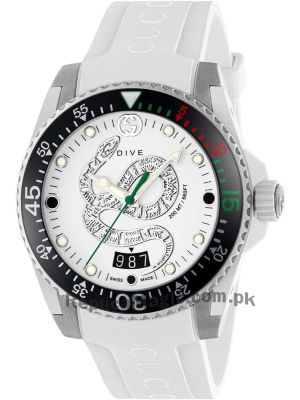 Gucci YA136330 Men's Dive White Quartz Watch Price in Pakistan