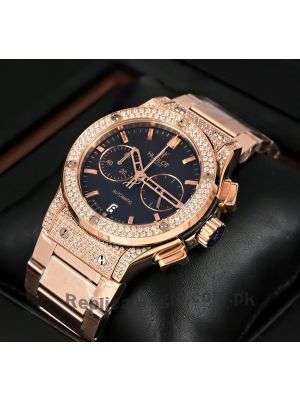 Hublot Classic Fusion Chronograph Rose Gold  Diamond Watch Price in Pakistan