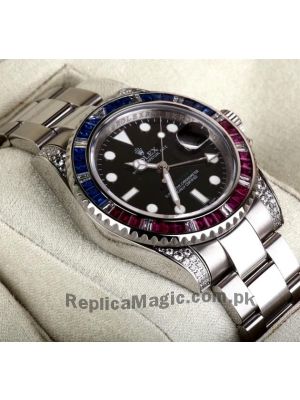 Rolex GMT Master II Sapphire Ruby Bezel Diamond Watch Price in Pakistan