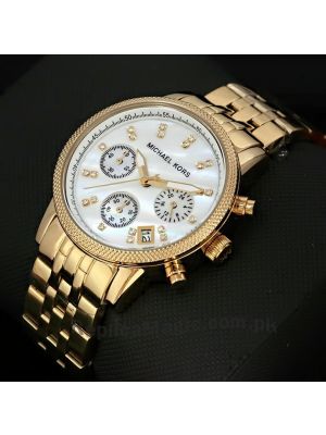 Michael Kors Ritz Chronograph Gold-Tone Ladies Watch Price in Pakistan