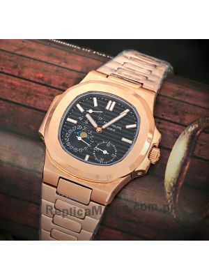Patek Philippe Nautilus Black Dial Rose Gold Watch Price in Pakistan