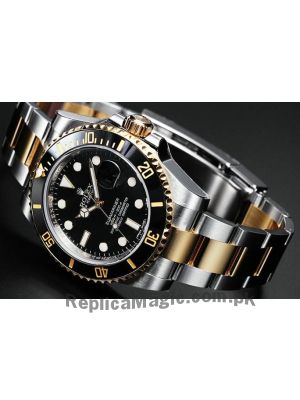 Rolex Submariner Black Index Dial Two Tone Swiss Watch Price in Pakistan