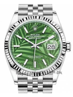 Rolex Datejust 36 Green Palm Motif Dial 2021 Watch  (2021) Price in Pakistan