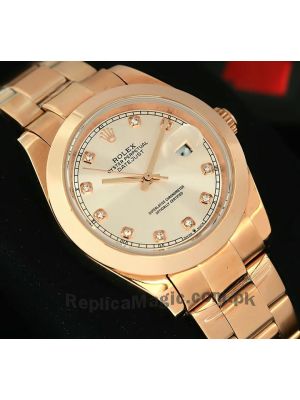 Rolex Datejust Rose Gold Sundust Dial Watch 2021  Price in Pakistan