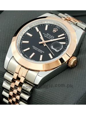 Rolex Datejust Two Tone Black Dial Watch Price in Pakistan