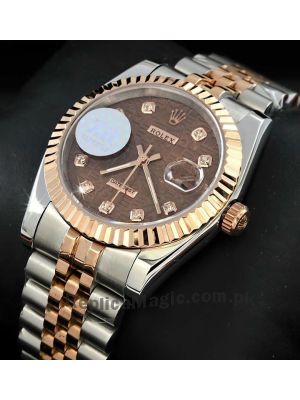 Rolex Datejust Two Tone Brown Computer Dial Watch  Price in Pakistan