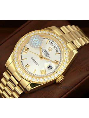 Rolex Day Date Gold Diamond Bezel Watch  (2022) Price in Pakistan
