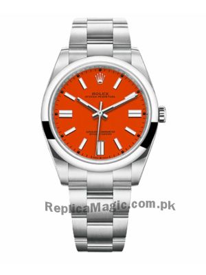 Rolex Oyster Perpetual Coral Red Dial Watch  Price in Pakistan