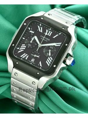 Cartier Santos de Cartier Black Dial Mens Watch Price in Pakistan