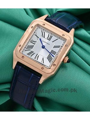 Cartier Santos Dumont Blue Straps Rose Gold Unisex Watch Price in Pakistan