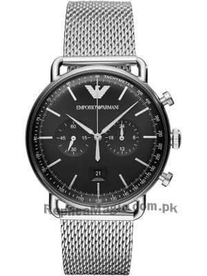 Emporio Armani Men's AR11104 Aviator Black Dial Watch Price in Pakistan