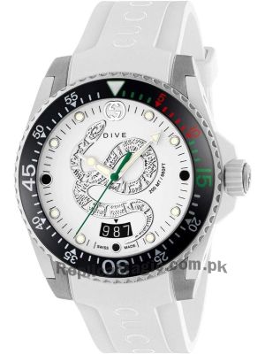Gucci YA136330 Men's Dive White Quartz Watch Price in Pakistan