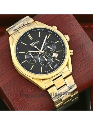 Hugo Boss Champion Black Dial Gold Watch Price in Pakistan