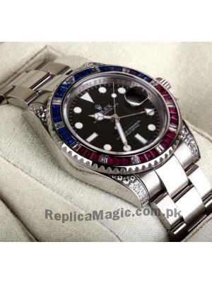 Rolex GMT Master II Sapphire Ruby Bezel Diamond Watch Price in Pakistan