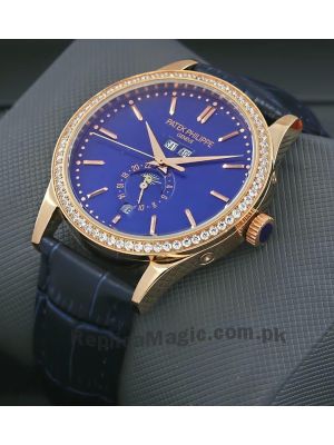 Patek Philippe  Annual Calendar Blue Diamond Watch Price in Pakistan