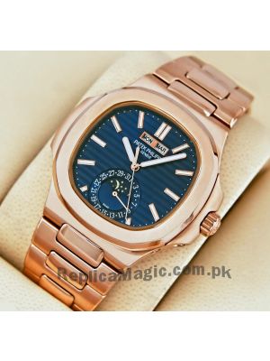 Patek Philippe Rose Gold Nautilus Blue Dial Watch Price in Pakistan
