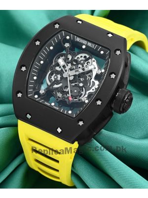 Richard Mille RM 055 Yellow Straps Watch Price in Pakistan