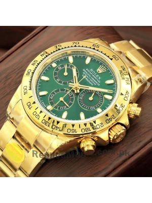 Rolex Cosmograph Daytona Yellow Gold Green Dial Watch Price in Pakistan