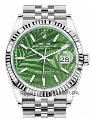 Rolex Datejust 36 Green Palm Motif Dial 2021 Watch  (2021) Price in Pakistan