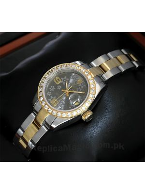 Rolex Datejust Grey Floral Dial  Stainless Steel Ladies Watch Price in Pakistan