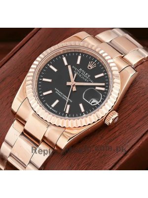 Rolex Datejust Rose Gold Black Dial Watch 2022  Price in Pakistan
