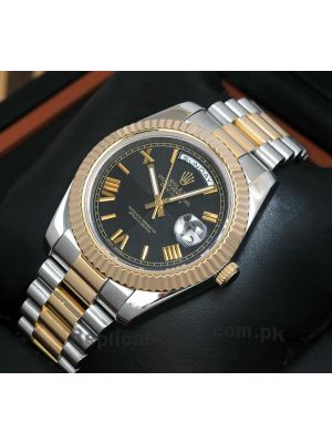 Rolex Day Date 40  Two Tone black Dial Watch Price in Pakistan