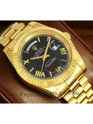 Rolex Day-Date  Yellow Gold Black Roman Dial Watch Price in Pakistan