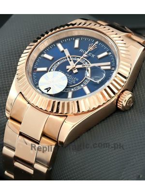 Rolex Sky Dweller Blue Dial  Everose Gold Men's Watch Price in Pakistan