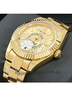 Rolex Sky Dweller Champagne Dial Yellow Gold Mens Watch Price in Pakistan