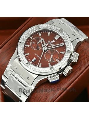 Hublot Classic Fusion Chronograph Brown Dial Diamonds Watch Price in Pakistan