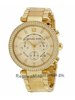 Michael Kors Parker Champagne Dial Gold Tone Chronograph Women's Watch Price in Pakistan