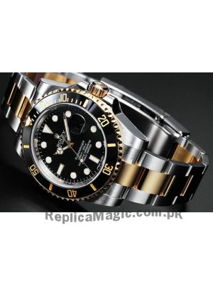 Rolex Submariner Black Index Dial Two Tone Swiss Watch Price in Pakistan