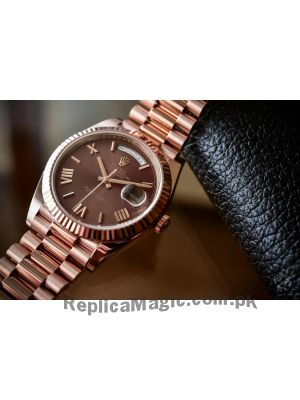 Rolex Day-Date 40 Brown Dial Rose Gold Watch Price in Pakistan