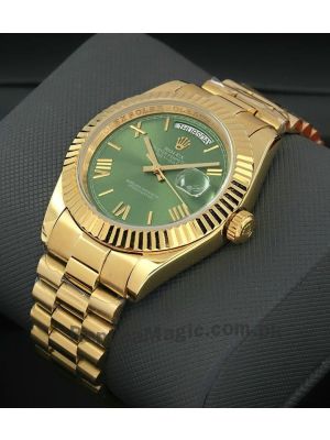 Rolex Day-Date 40 Yellow Gold President Green Roman Dial Watch Price in Pakistan